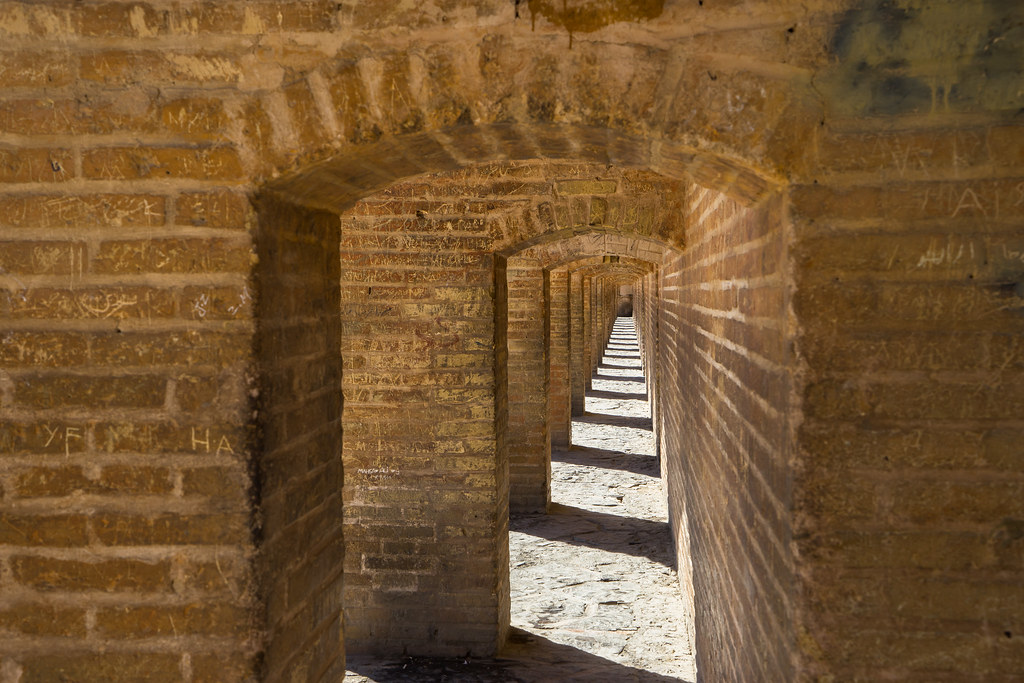 Khaju bridge, puente de Khaju en Isfahan, Irán.