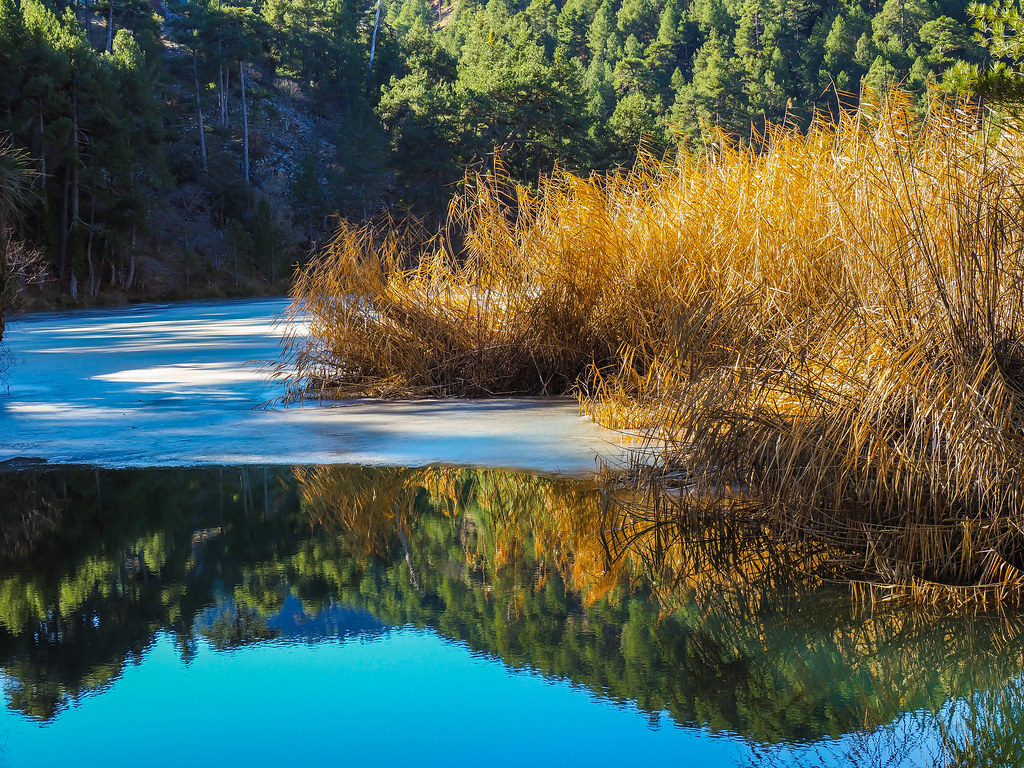 Lago Negro y helado, Cazorla (Jaén). España.